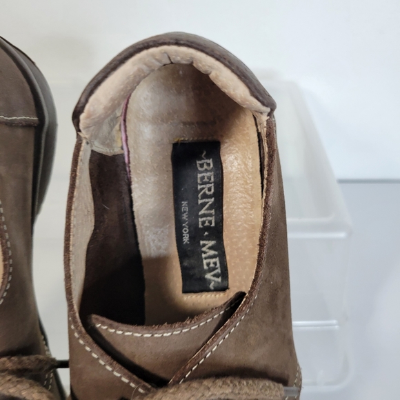 Womans Berne Mev Brown New York Flats Lace up shoes Size 37/6 US - Picture 2 of 7